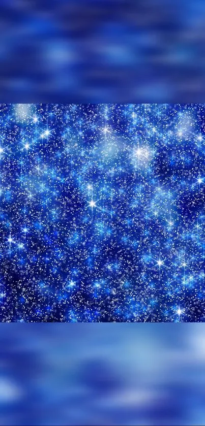 Starry blue galaxy wallpaper for mobile display