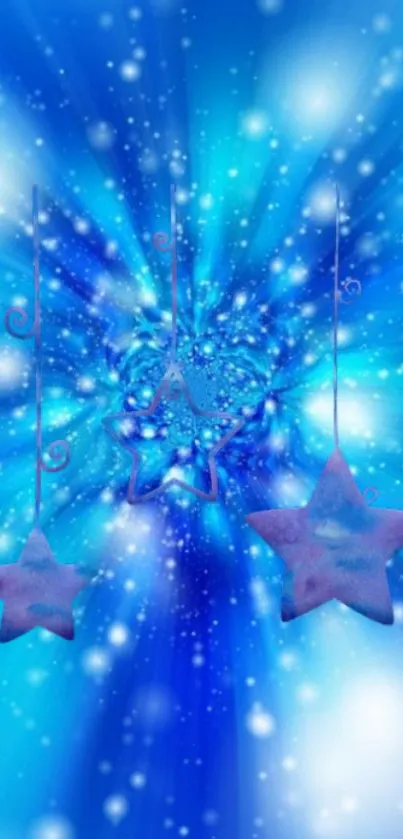 Starry blue galaxy wallpaper with vibrant stars and a cosmic background.