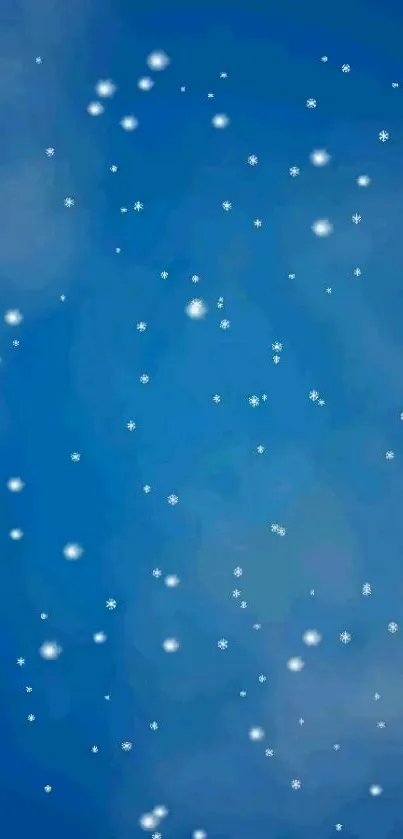 Blue night sky wallpaper with scattered white stars creating a calming effect.