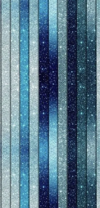 Starry blue vertical striped wallpaper with a cosmic design.