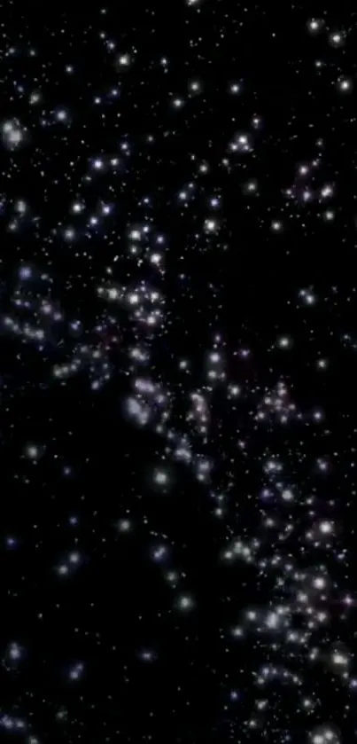 Galaxy wallpaper with twinkling stars against a dark cosmic background.