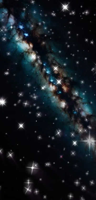 Galaxy night sky wallpaper with stars