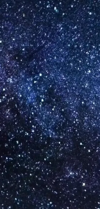 Beautiful starry galaxy night wallpaper in deep blue hues.