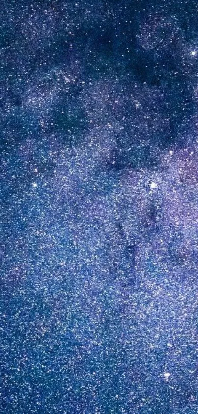 Starry galaxy wallpaper with blue cosmic theme.