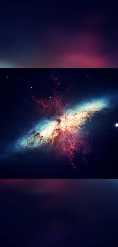 Vibrant galaxy with stars in dark space background.