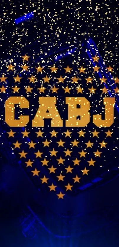 Golden stars form a CABJ logo on a dark blue background.