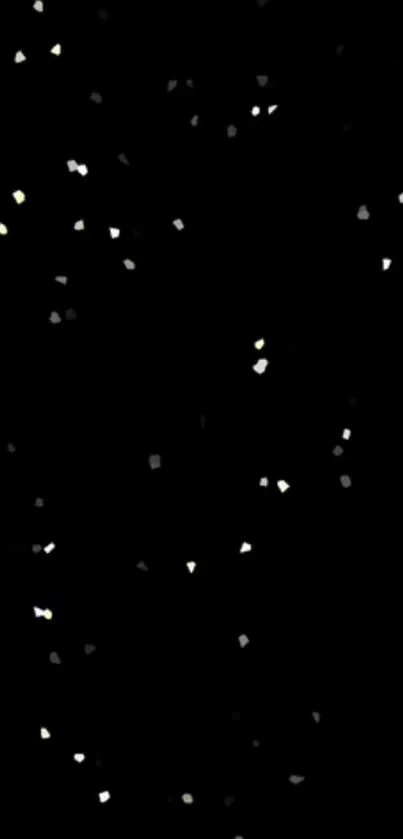 Black wallpaper with shimmering white specks resembling stars.