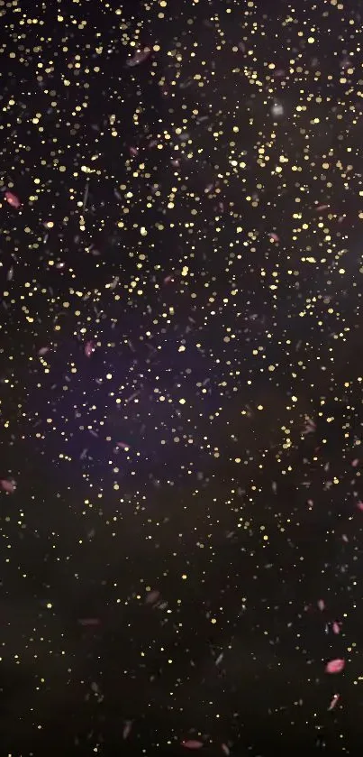 Starry night glitter wallpaper with cosmic sparkle for mobile screens.