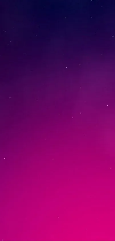 Gradient wallpaper with starry night sky blending deep blue and pink hues.