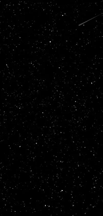 Starry night sky wallpaper with shooting star.