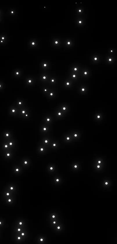 Dark wallpaper with glowing white dots representing stars.