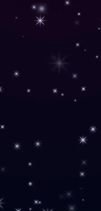 Starry night wallpaper with sparkling stars on a navy background.