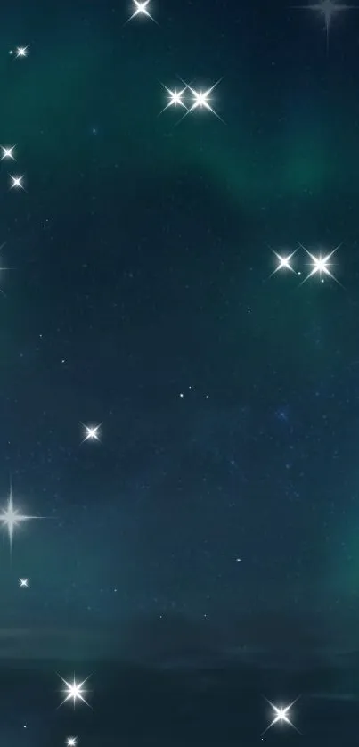 Serene starry night sky wallpaper with twinkling stars.