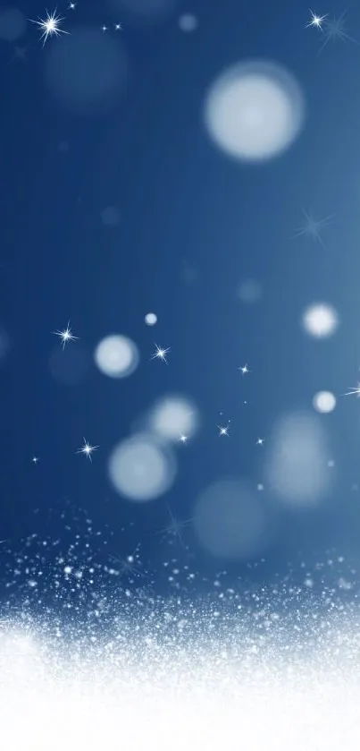 Elegant starry night sky wallpaper with bokeh and twinkling stars.