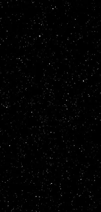 Black wallpaper with scattered white stars, resembling a serene night sky.