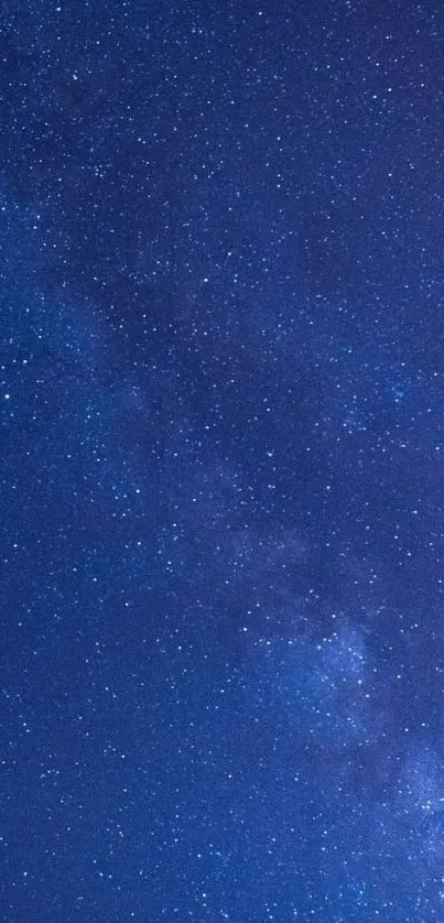 Starry night sky mobile wallpaper in deep blue.