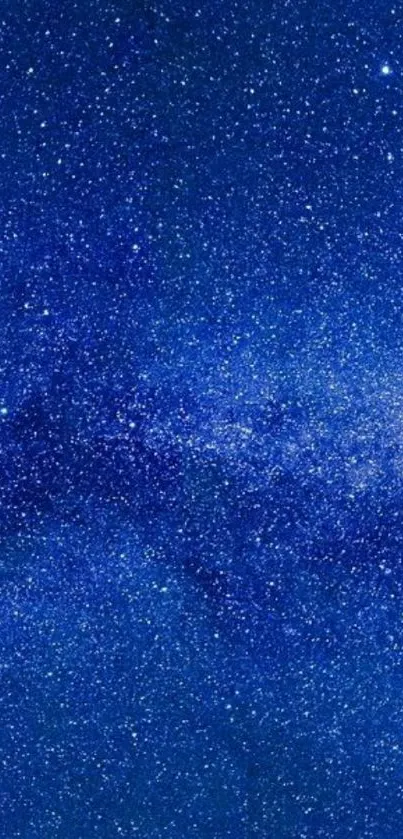 Blue starry night sky mobile wallpaper with vivid stars.