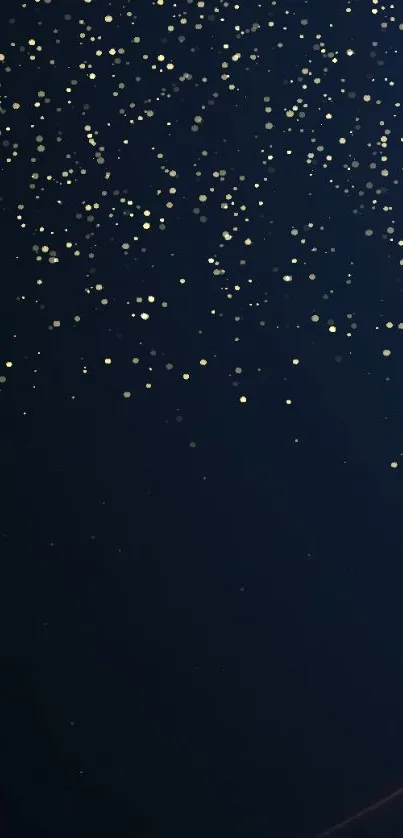 Mobile wallpaper with dark blue sky and golden stars pattern.