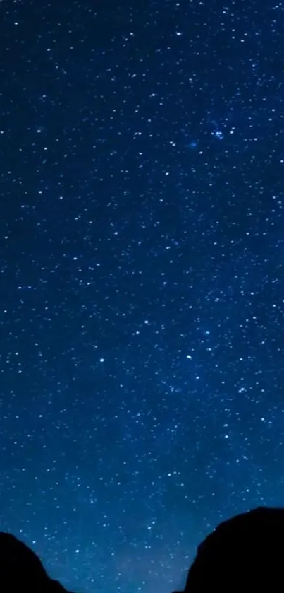 Starry night sky wallpaper for mobile, capturing the vast cosmos.