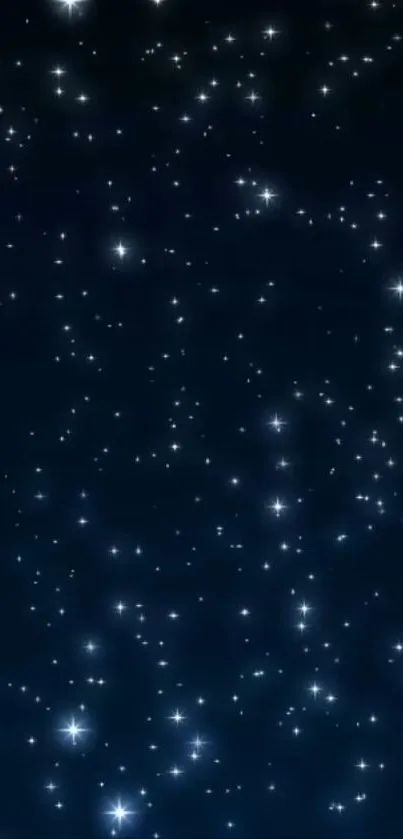 Bright stars scattered across a dark night sky wallpaper.