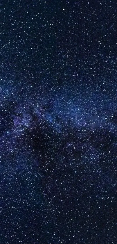 Starry night sky with shooting stars wallpaper.