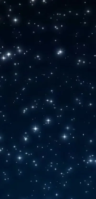 A starry night sky mobile wallpaper with shimmering stars.