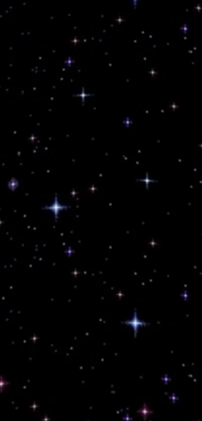 Starry night sky with twinkling stars.