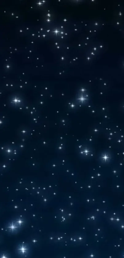 Starry night sky wallpaper with glittering stars.
