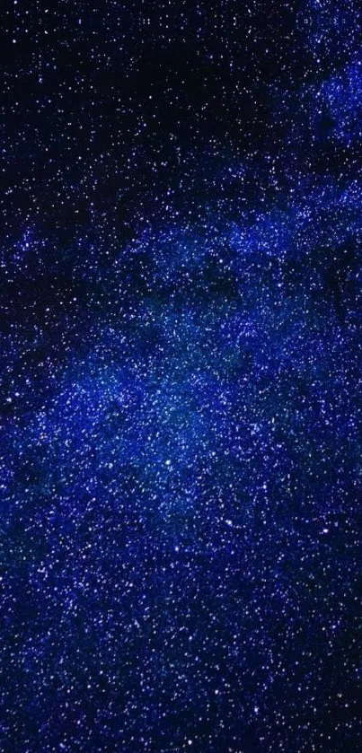 Starry night sky mobile wallpaper in deep blue tones.