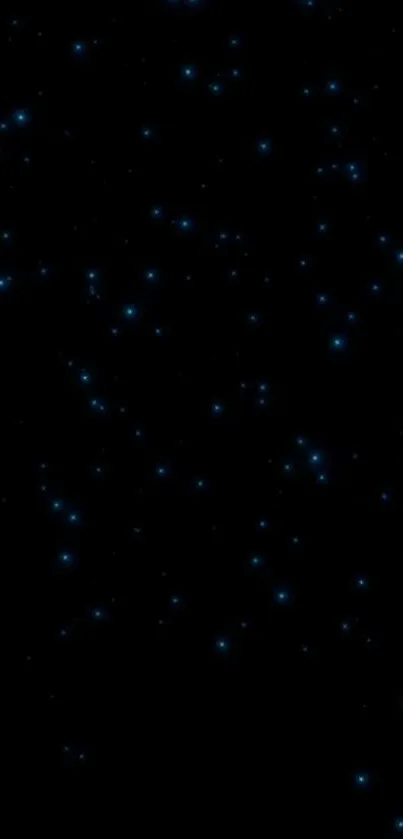 Starry night sky with blue stars wallpaper