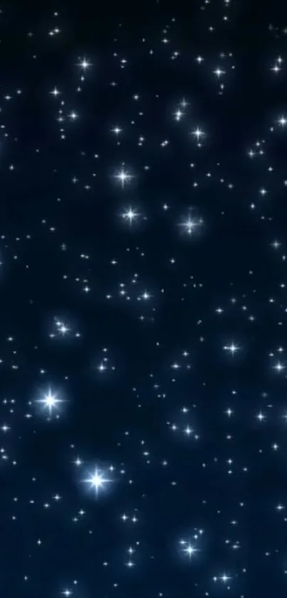 Starry night sky wallpaper with sparkling stars.