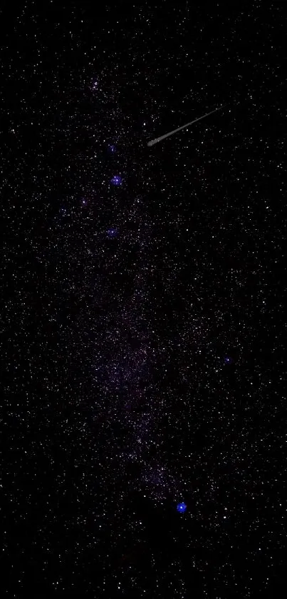 Mobile wallpaper with a starry night sky on a black background.