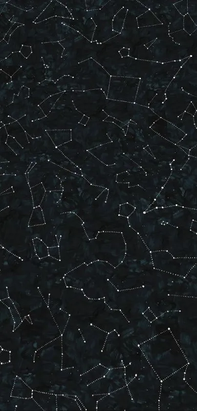 Starry night sky mobile wallpaper with constellations.