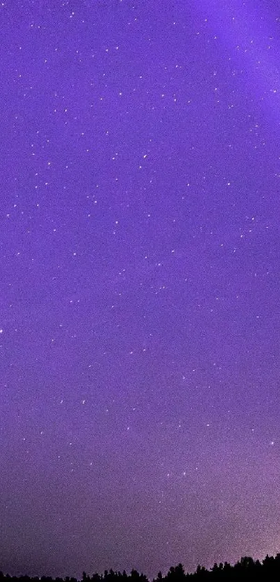 Purple starry night sky with a serene view, ideal for mobile wallpaper.