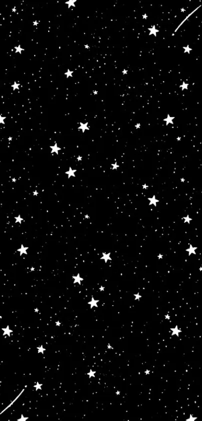 Starry night sky wallpaper with scattered white stars.