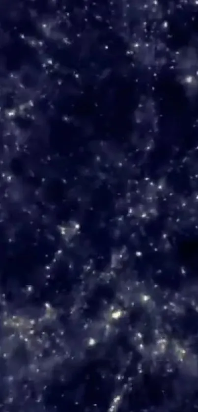 Dark blue night sky wallpaper with twinkling stars.