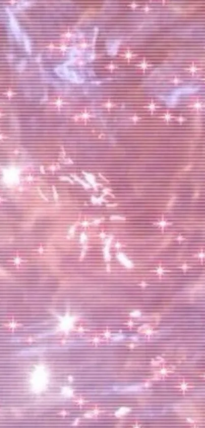 Starry pink night wallpaper with glowing cosmic charm.