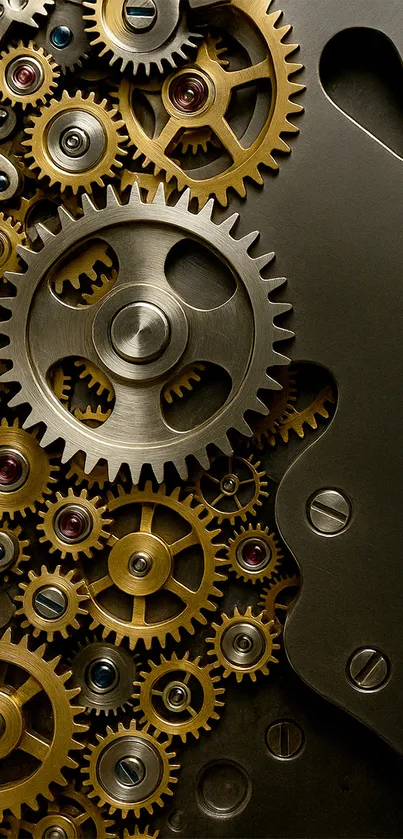 Steampunk gear design with intricate mechanical details.