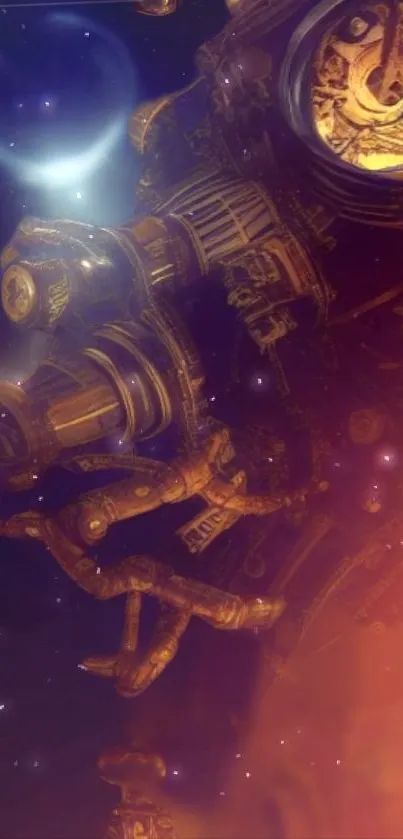 Steampunk space adventure with cosmic elements.