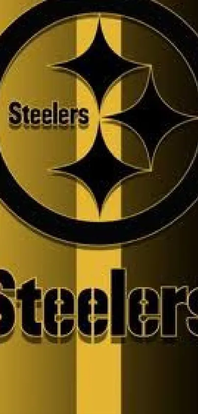 Steelers logo with black and gold theme