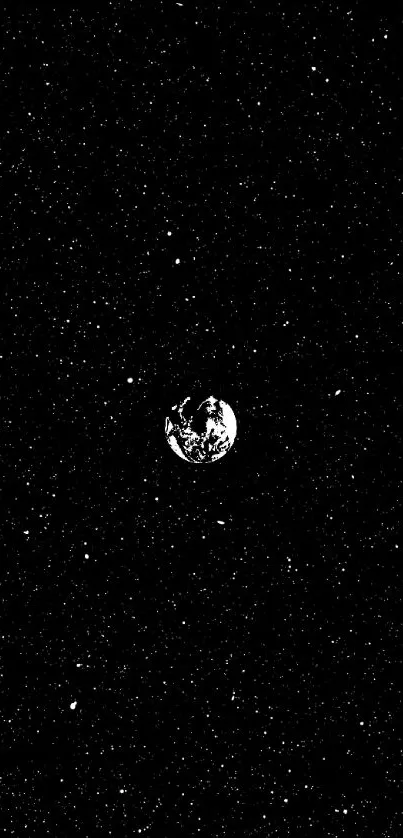 Earth in starry black space wallpaper.