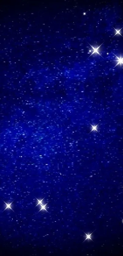 Deep blue galaxy wallpaper with stars for a mobile background