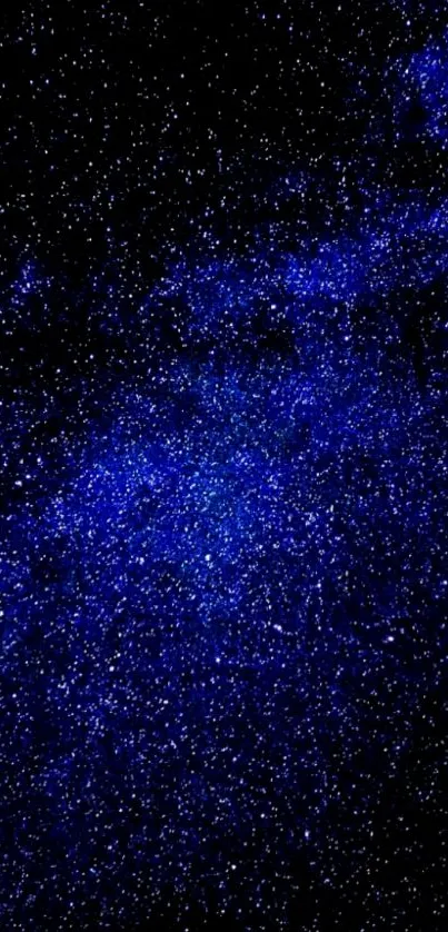 Vibrant blue starry night sky wallpaper.