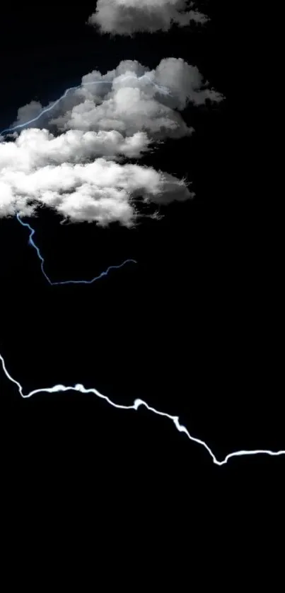 Black background with clouds and lightning.