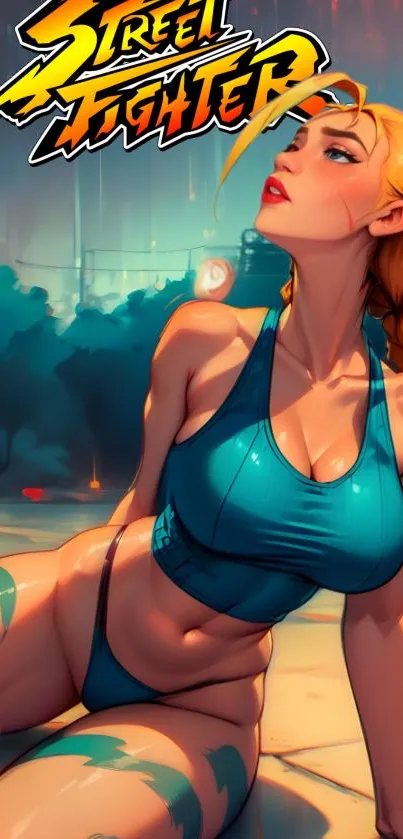 Street Fighter female character in teal outfit.