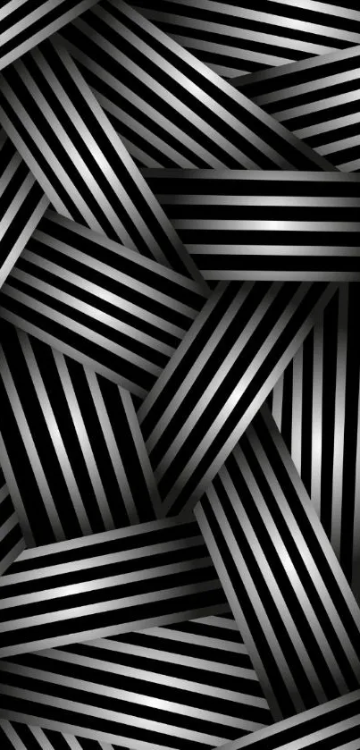 Black and grey geometric striped pattern wallpaper.