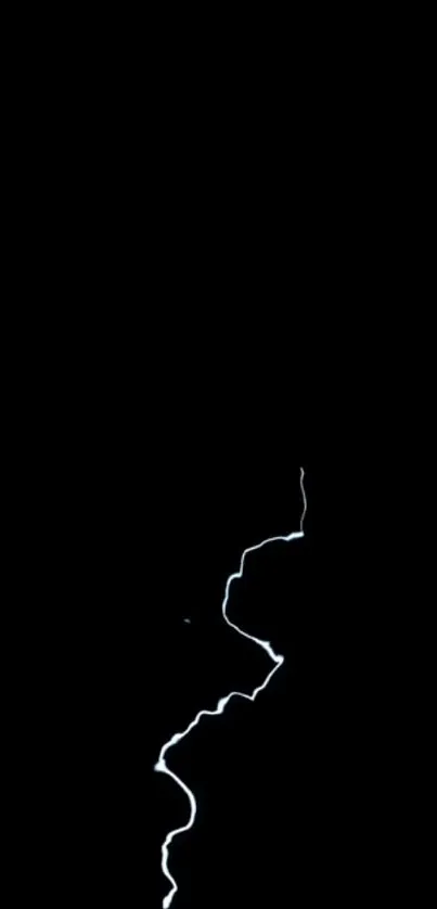 Minimalist wallpaper featuring striking lightning bolt on a black background.