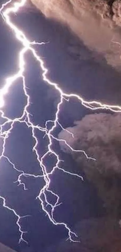 Mobile wallpaper featuring dramatic lightning bolts through stormy clouds.