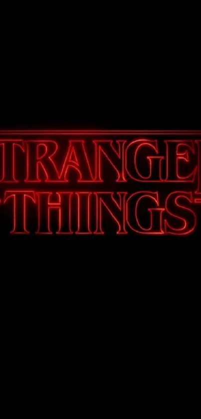 Neon red 'Stranger Things' logo on a black background.