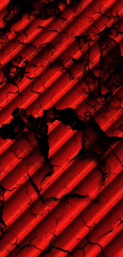 Abstract red and black cracked texture wallpaper.